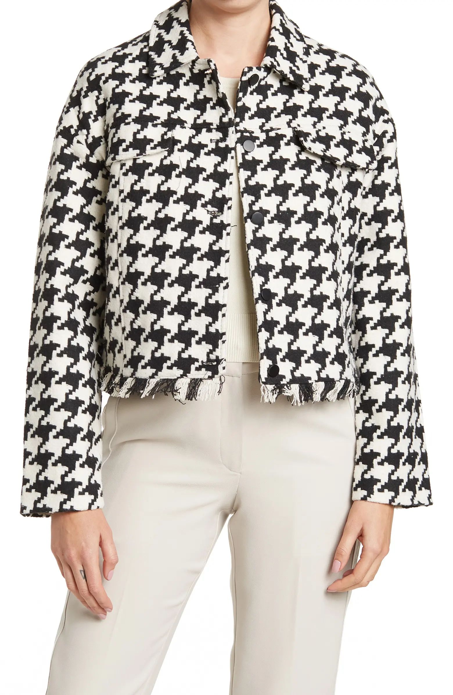 Tweed Fringe Detail Short Jacket | Nordstrom Rack