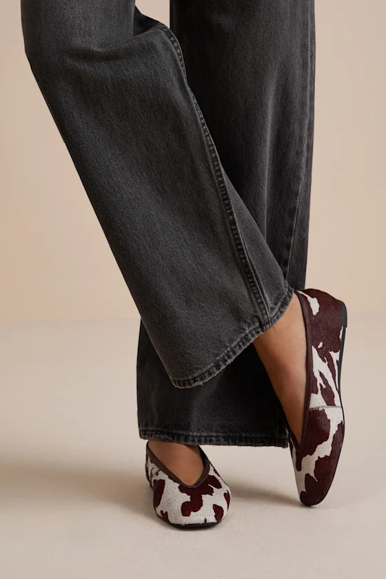 Courtney Animal Calf Hair Leather Flats | Lulus