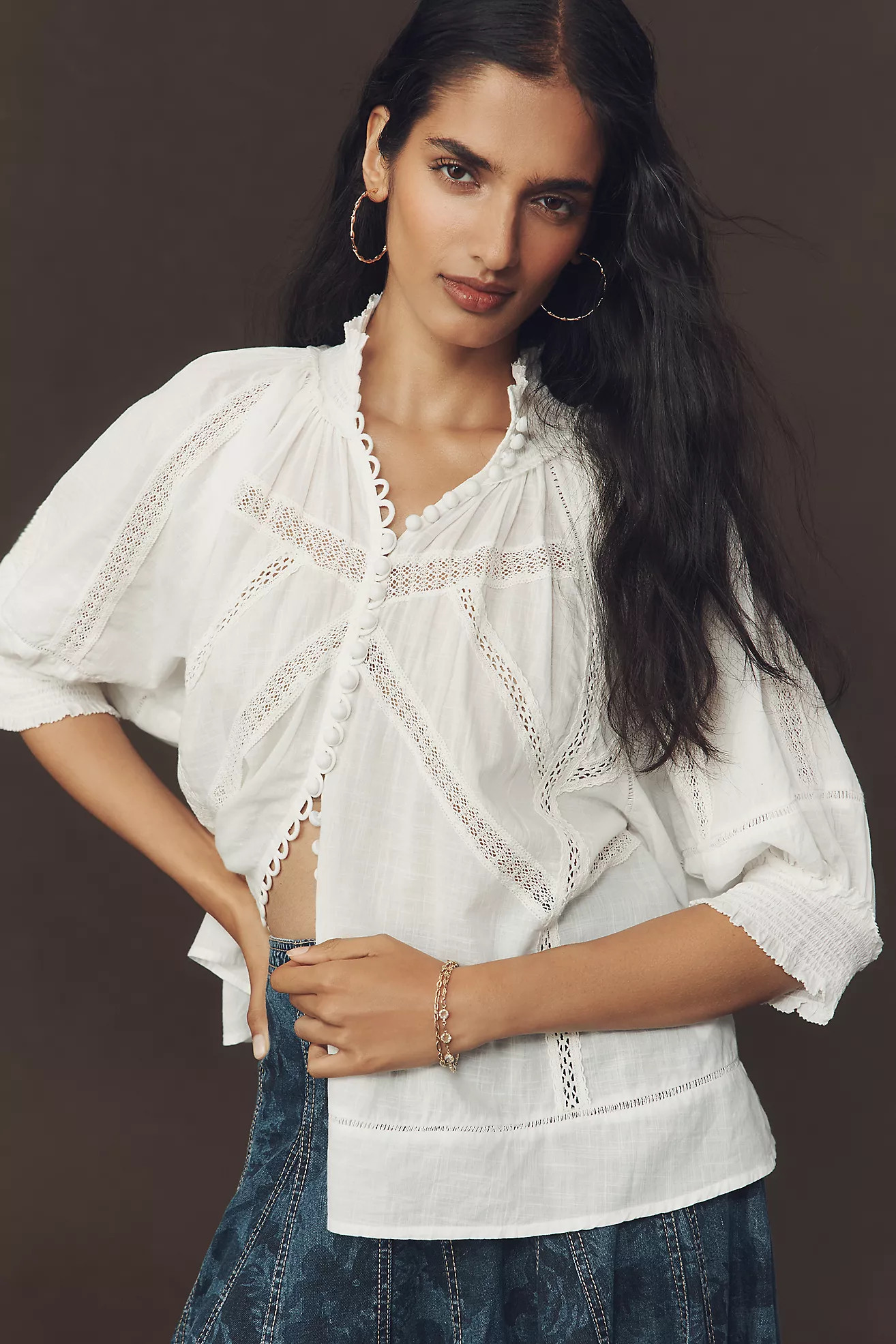 By Anthropologie Puff-Sleeve Victorian Blouse | Anthropologie (US)