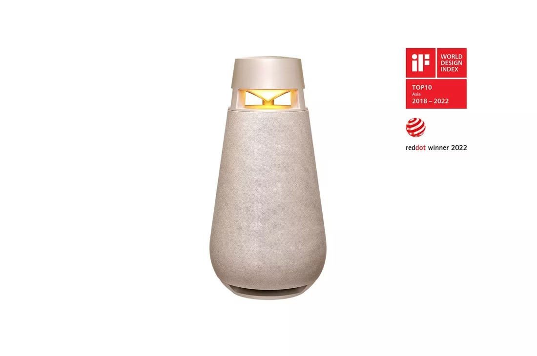 LG XBOOM 360 Bluetooth Speaker with Omnidirectional Sound, Beige | LG Electronics