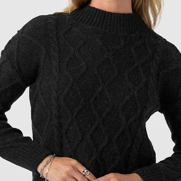 Arden Mock Shirt Jumper - Black | Saint + Sofia
