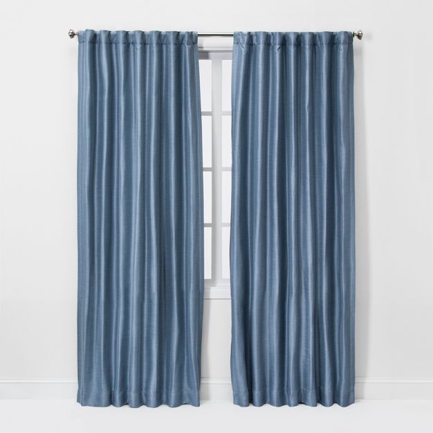 1pc Room Darkening Faux Silk Curtain Panel - Threshold™ | Target
