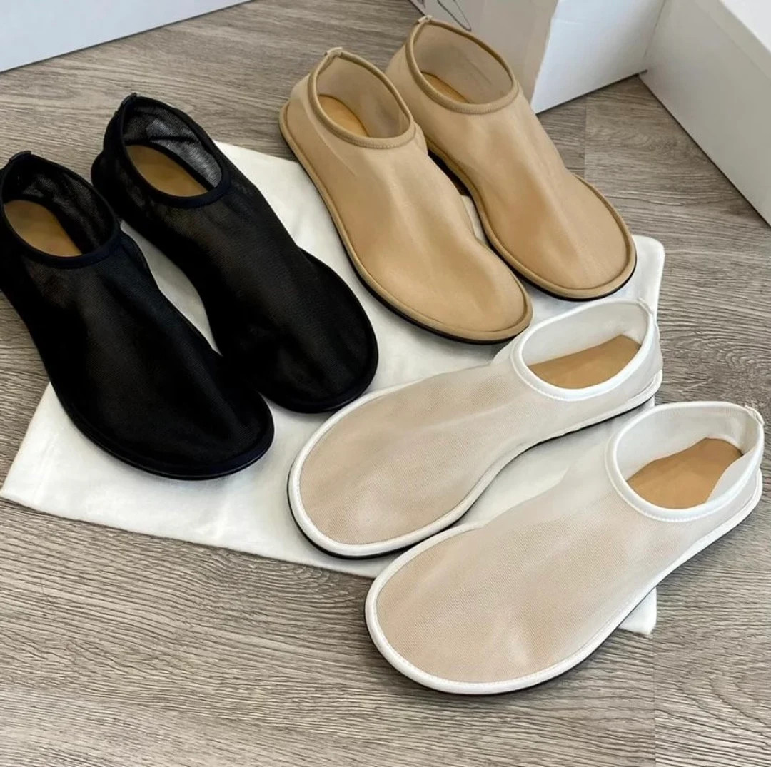 Mesh Ballet Flats Shoes Ballerina Shoes Black Beige White - Etsy | Etsy (US)
