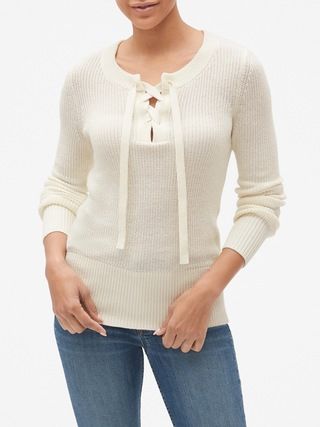 Lace-Up Pullover Sweater | Gap Factory