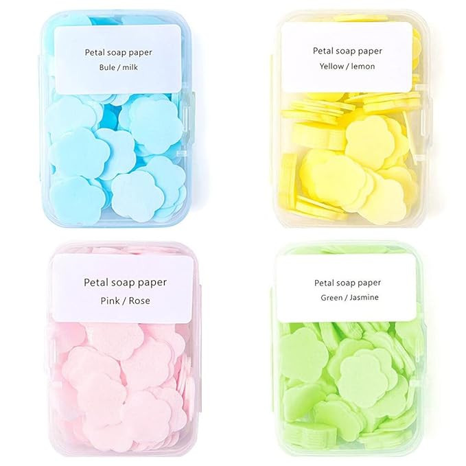 4 Different Scented Mini Fresh Portable Disposable Petal Hand Wash Sheets, Dissolvable Hand Bath ... | Amazon (US)