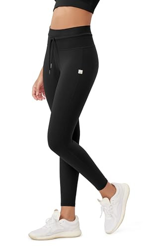 ODODOS Women's Drawstring Tie Daily Leggings 25" / 28" High Waist Workout Yoga Pants | Amazon (US)