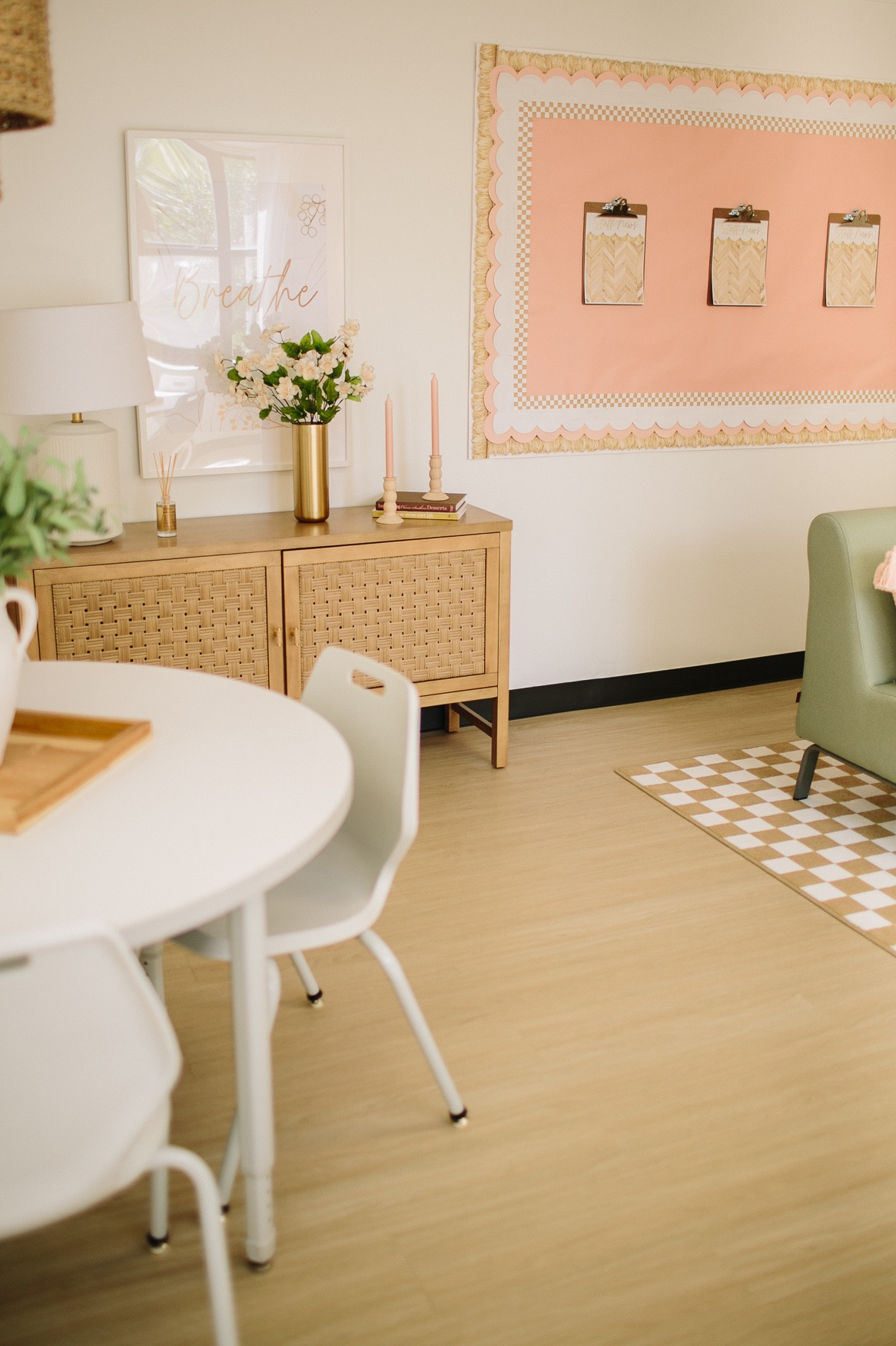 I designed a teacher lounge and it was such a cozy space for them to relax, refresh, recharge, and eat before heading back to the classroom. 🤍 

#LTKhome