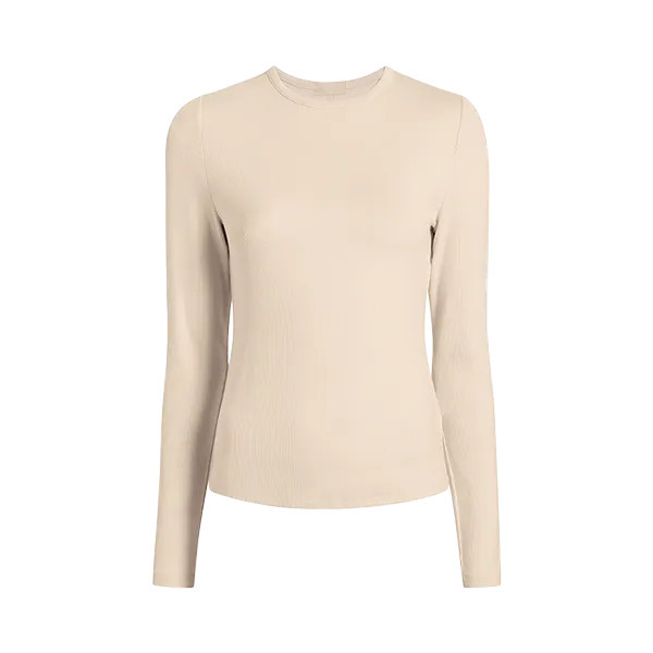 Slinky Rib Shirt | Bone - nuuds | nuuds