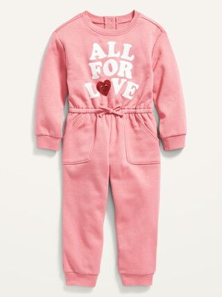 "All for Love" French Terry Jumpsuit for Toddler Girls | Old Navy (CA)