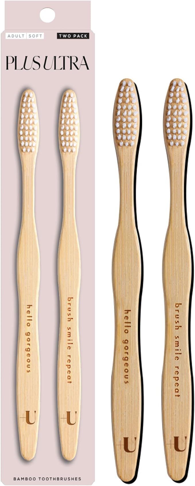 Plus Ultra 2-Pack Bamboo Toothbrush - BPA Free Soft Bristle - Dentist-Approved and All-Natural wi... | Amazon (CA)