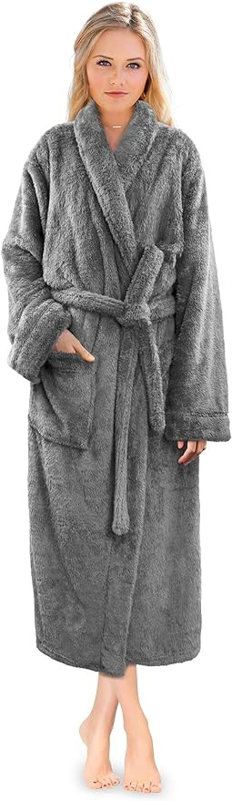 PAVILIA Premium Womens Plush Soft Robe Fluffy, Warm, Fleece Sherpa Shaggy Bathrobe | Amazon (US)
