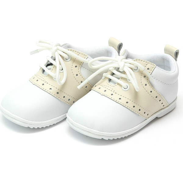 Baby Austin Saddle Oxford Shoe, Beige - Angel Shoes Shoes & Booties | Maisonette | Maisonette