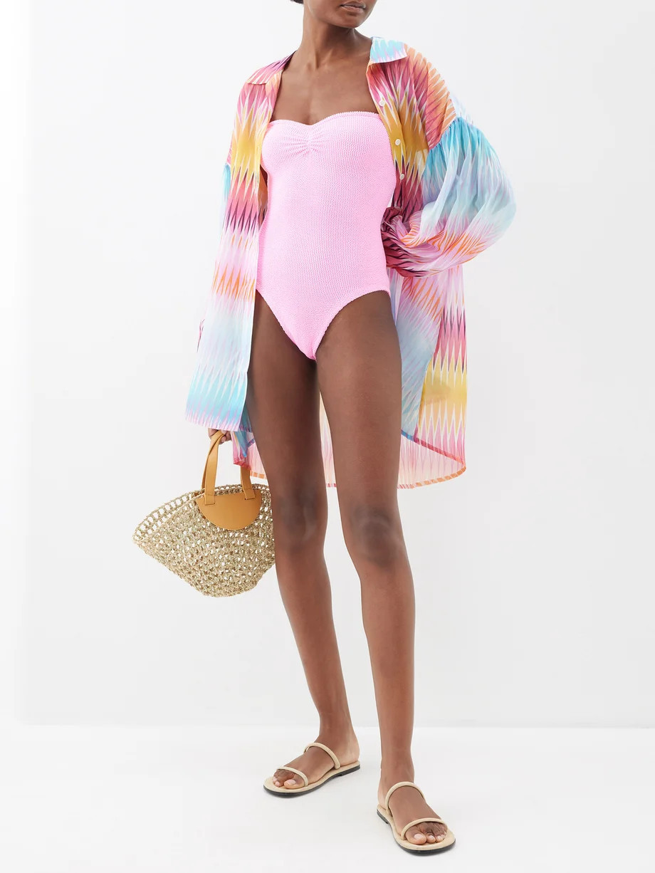 Brooke bandeau crinkle-knit swimsuit | Hunza G | Matches (US)