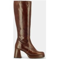 Betina Calf Boots in Distressed Leather with Heel | La Redoute (UK)
