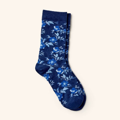 Adult Floral Crew Socks - Woolrich x Target Blue M | Target