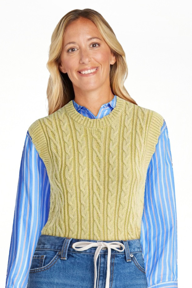 Free Assembly Women's Scalloped Cable Knit Cotton Vest, Sizes XS-XXL | Walmart (US)