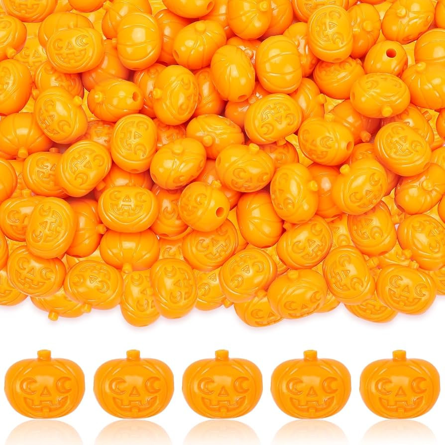 UPINS 100pcs Halloween Pumpkin Beads for Jewelry Making Bracelets | Amazon (US)