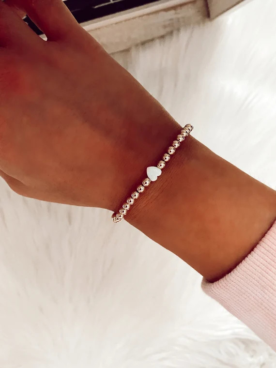 Mini Heart Opal 14k Gold Filled Bracelet | Etsy (US)