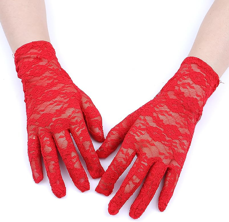 GREATLOVE Hosfairy Women's Summer Elegant Short Lace Elastic Gloves | Amazon (US)