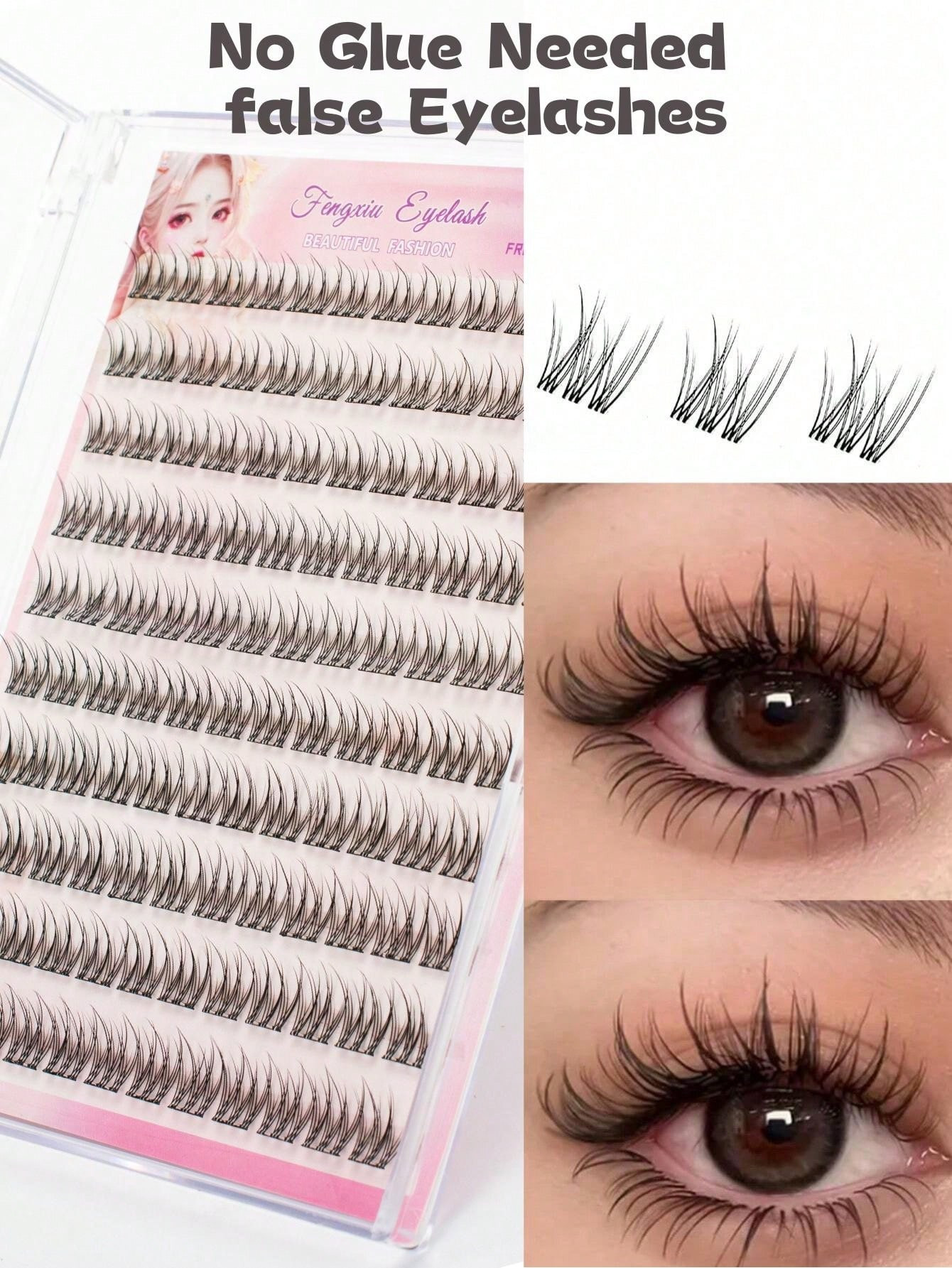 120Pcs Self-Adhesive Mermaid Lashes, No Glue Needed DIY, Curled & Natural Extended Appearance, Shiny Eyes, Soft & Comfortable Fuller Dramatic Eyelash Shape. Lightweight & Reusable, Perfect Makeup, Great Gift For Friend, Girlfriend, Family, Holiday Gift | SHEIN