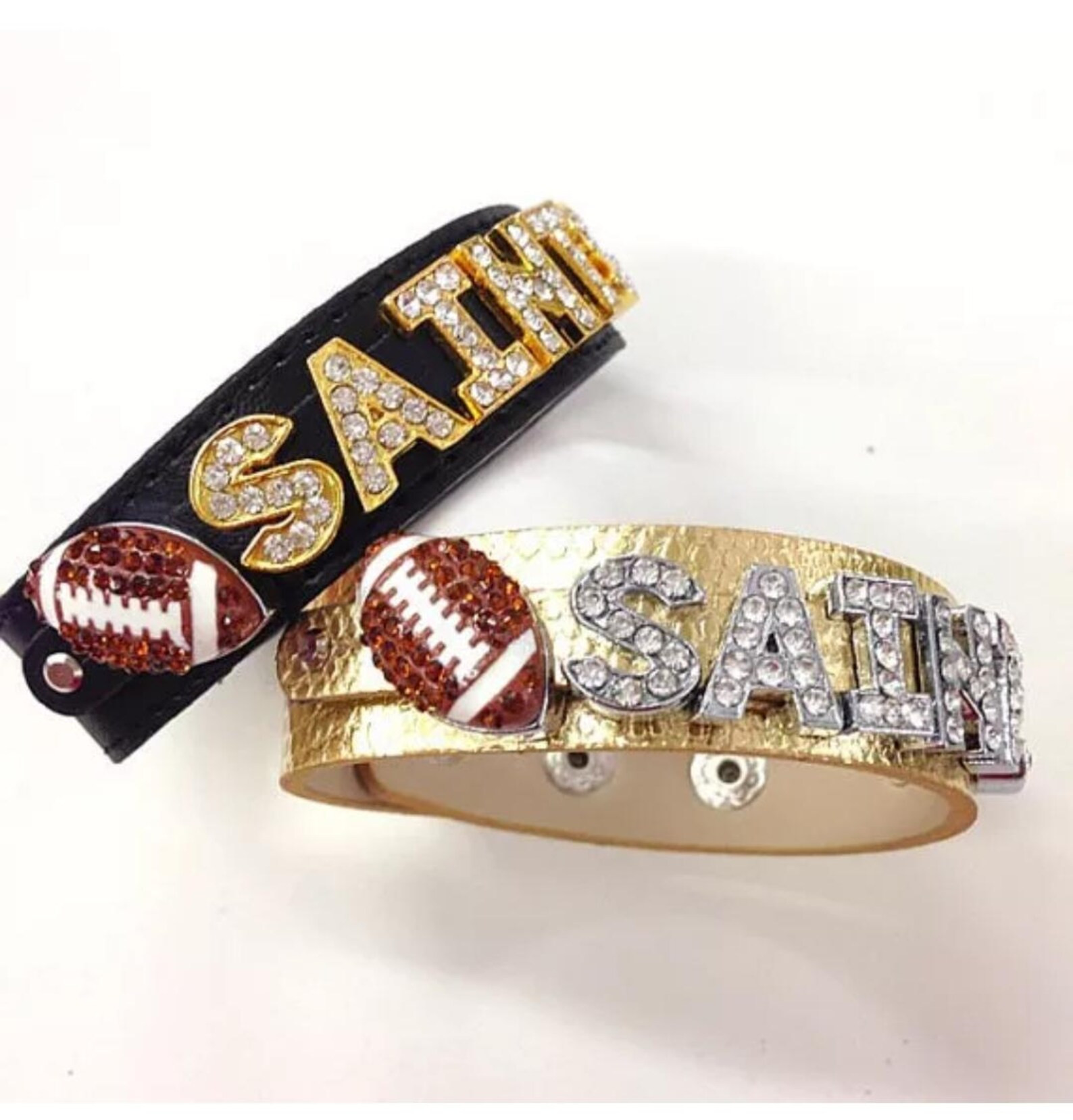 Rhinestone Football Bracelet / or Personized Your Own Football Team or Name Bracelet / - Etsy | Etsy (US)