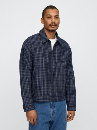Linen-Cotton Plaid Relaxed Jacket | Gap (US)