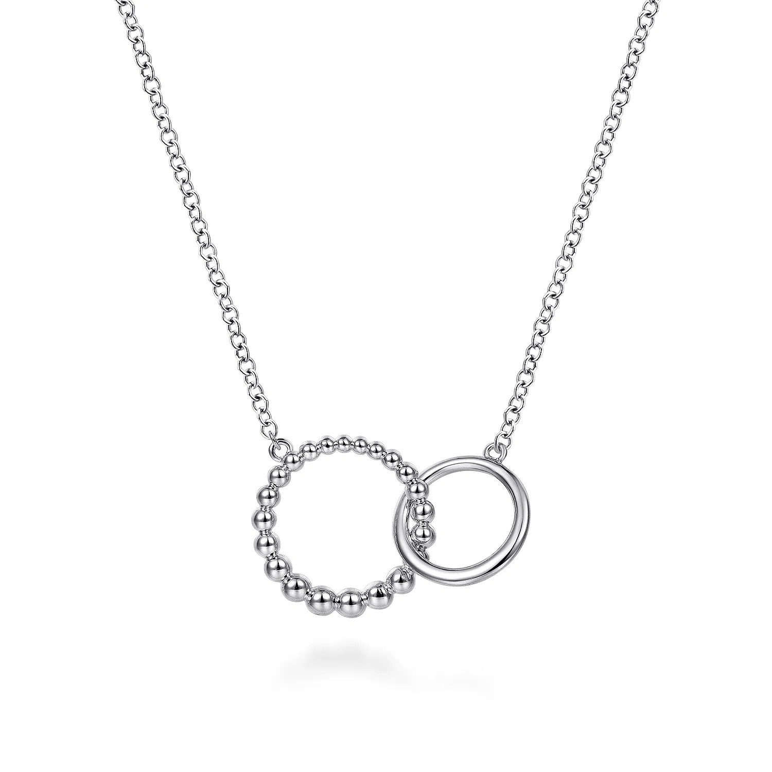 925 Sterling Silver Bujukan Double Circle Necklace | Gabriel & Co. Fine Jewelry And Bridal