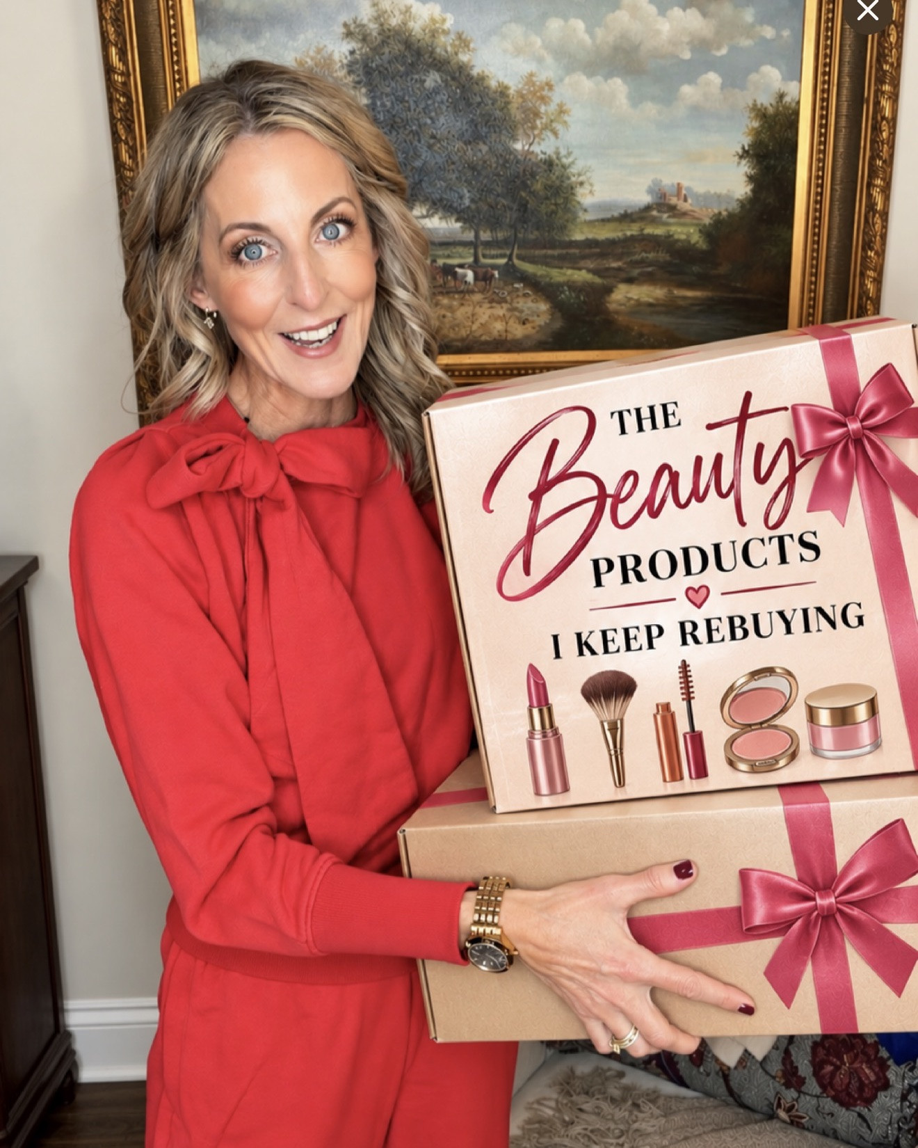 Comment BEAUTY and I’ll send you the links! These aren’t products I tried once and liked—these are the beauty, skincare + hair favorites I’ve actually repurchased over and over again. At 50, I know what works for me, and if I’ve bought it 3, 4, or even 5 times, you know it has earned a permanent spot in my routine. From mature skin makeup and Korean skincare to eye patches, collagen favorites and the hair tools that make my mornings easier—these are my WORTH THE REBUY products.

beauty favorites over 50, mature skin beauty products, skincare for women over 40, skincare for women over 50, Korean skincare favorites, mature skin makeup, beauty products worth repurchasing, everyday beauty routine, hair tools for women over 50, beauty must haves