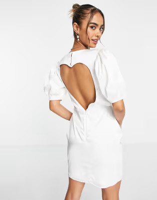 Anaya With Love Bridal heart back dress in ivory - IVORY | ASOS (Global)