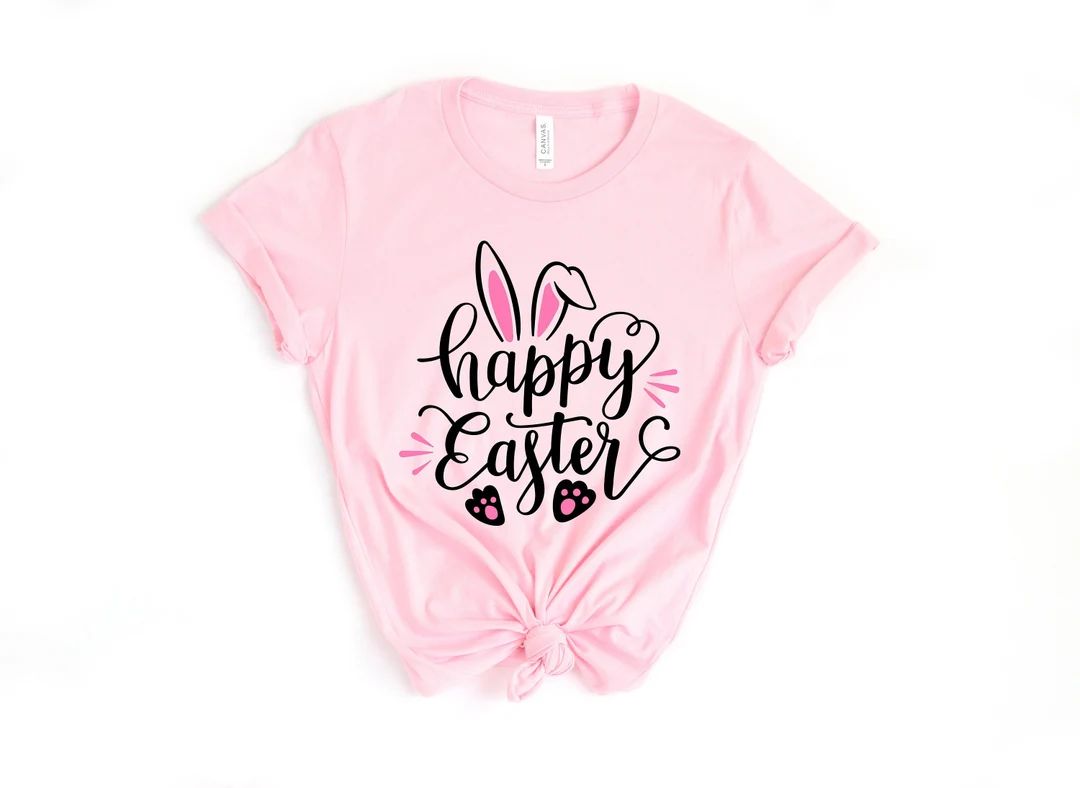 Happy Easter shirt, Bunny with Ears Easter shirt, Cute Easter shirt, Easter shirt, Happy Easter, ... | Etsy (US)