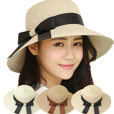 Windfall Womens Straw Hat Sun Hat for Women Beach Cap Summer Hats UV Protection UPF50+ | Walmart (US)