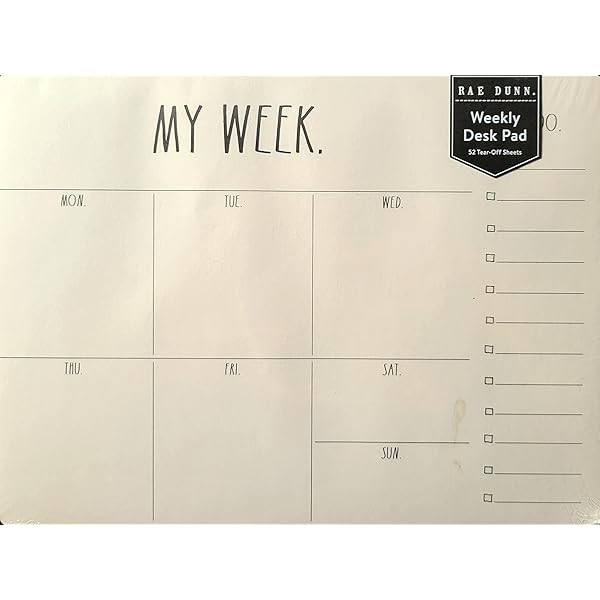 Rae Dunn My Week Weekly Desk Calendar | Amazon (CA)