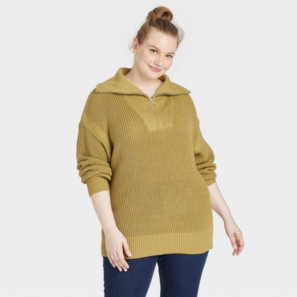 Women's Plus Size Turtleneck Pullover Sweater - Ava & Viv™ | Target