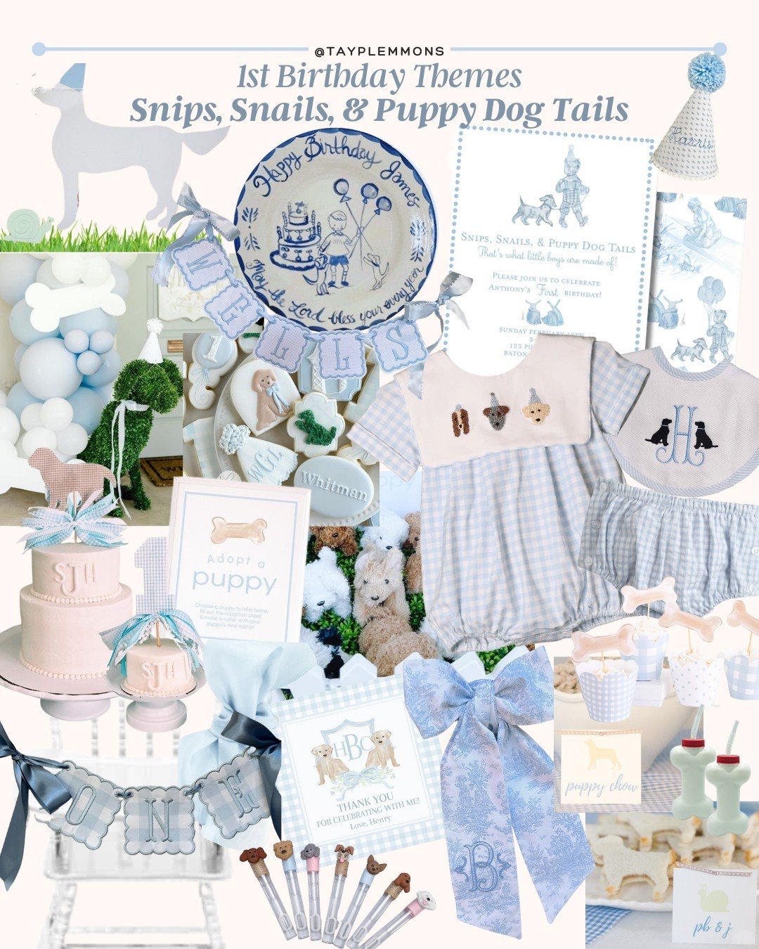 Snips, snails, and puppy dog tails baby boy classic first birthday party 🦴🐌

#LTKKids #LTKBaby