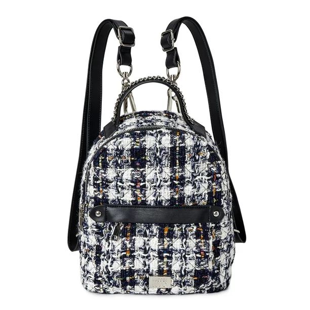 Madden NYC Women's Mini Quilted Zip Backpack Boucle Plaid - Walmart.com | Walmart (US)