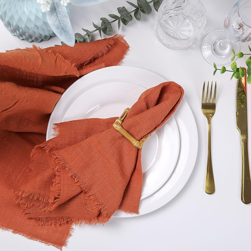 Socomi Cheesecloth Napkins Bulk 21"x21" Set of 10 Cotton Dinner Napkins Rustic Linen Table Napkins f | Amazon (US)
