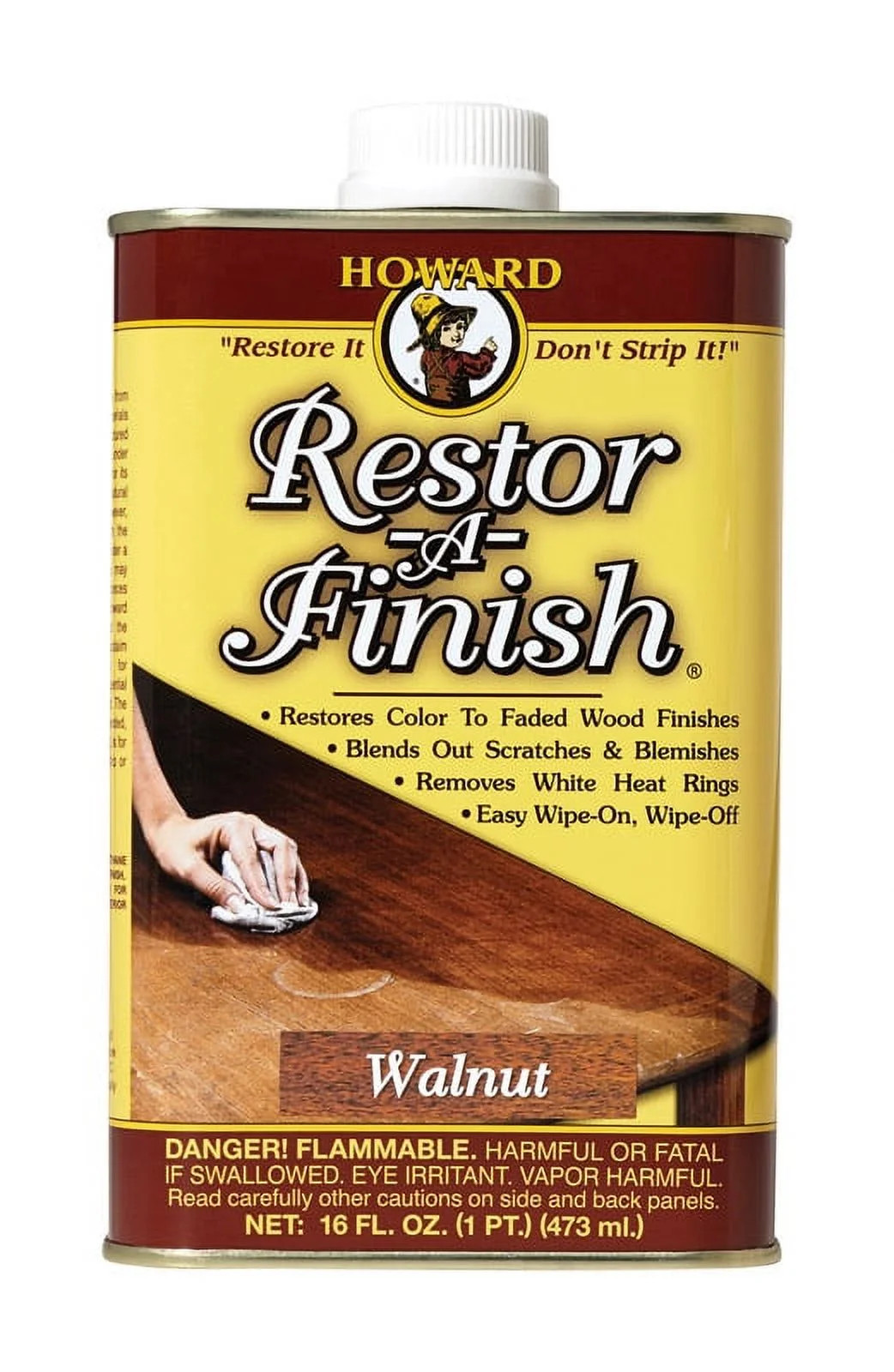 1 Pc, Howard Restor-A-Finish Semi-Transparent Walnut Oil-Based Wood Restorer 1 Pt | Walmart (US)