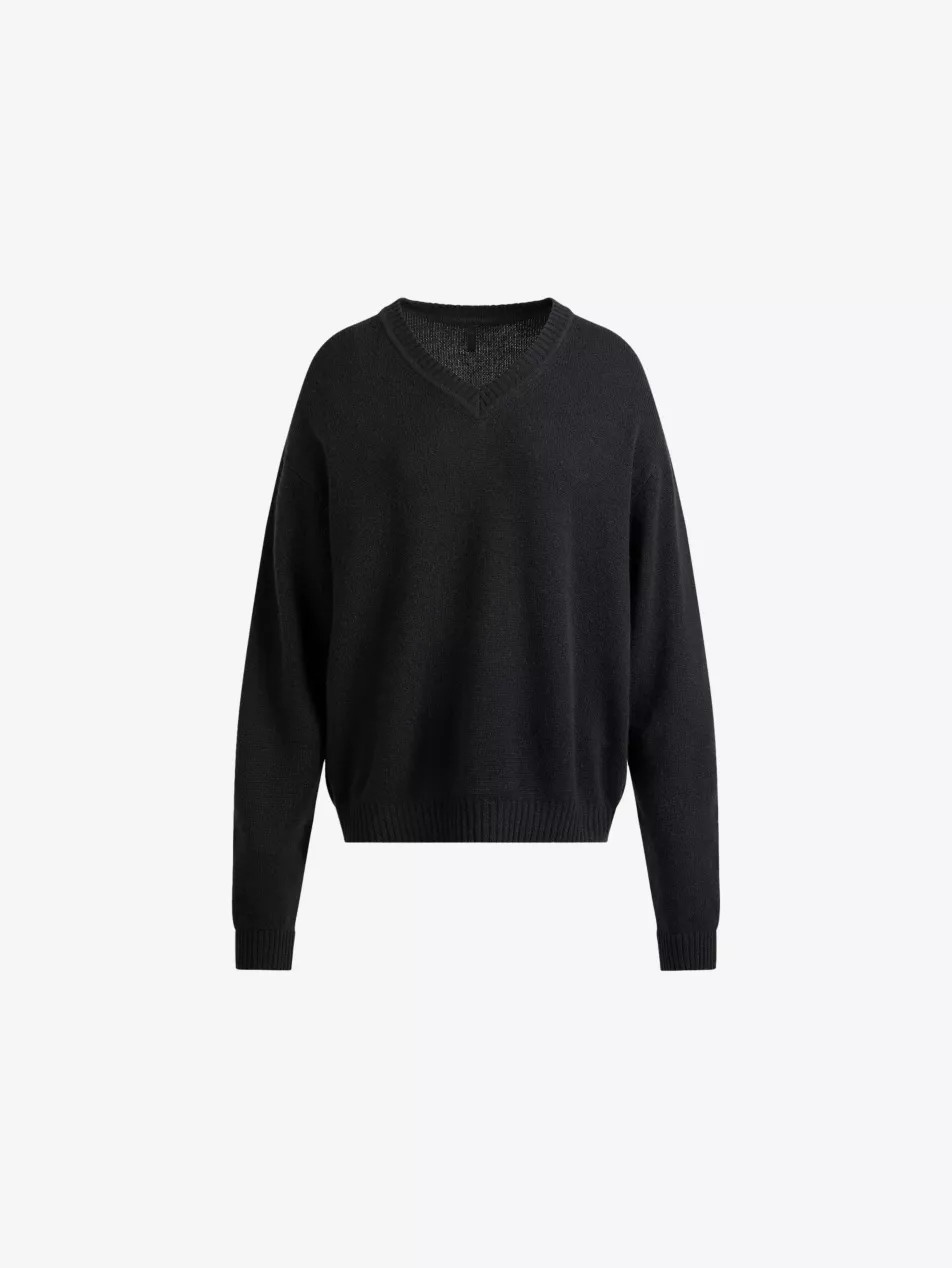 V-Neck Oversized-Fit Wool-Blend Jumper | Selfridges
