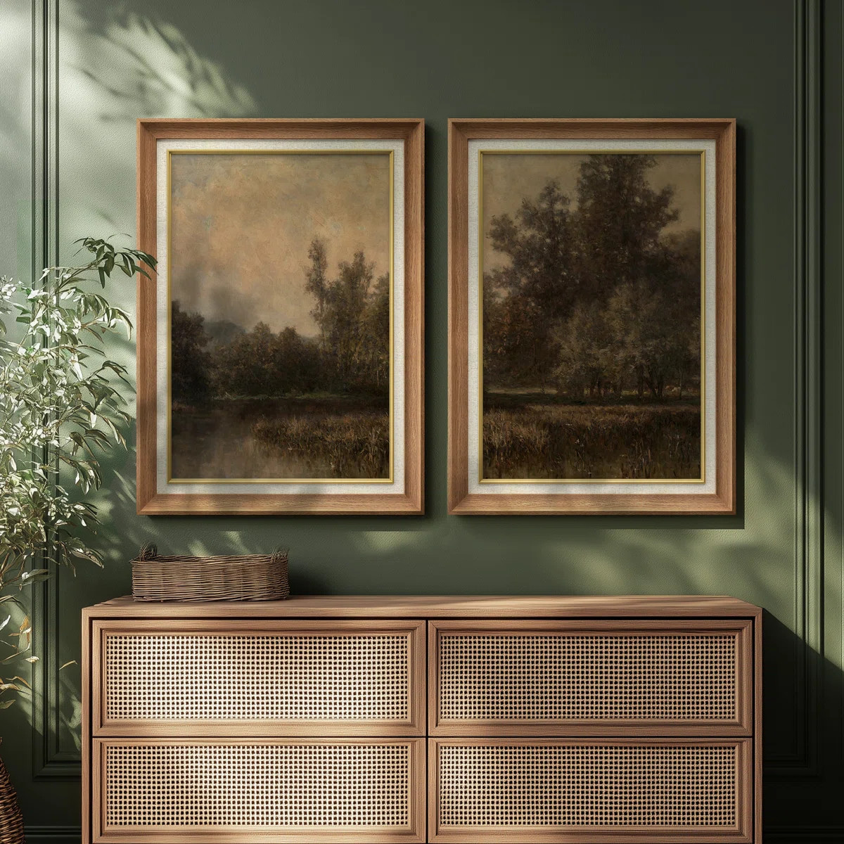 Set of 2 Premium Framed Art Artworks on Premium Canvas with 26"x36" Frame (Set of 2) | Wayfair North America