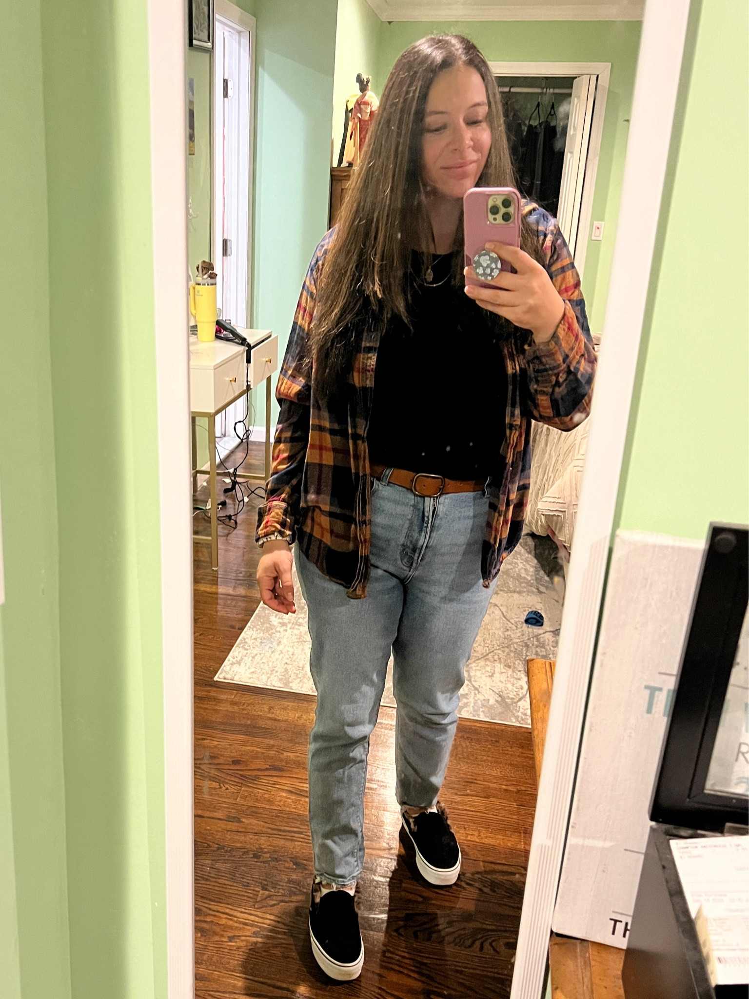 Casual Fall OOTD. Jeans size 10, shirt size medium, flannel size large

#LTKMidsize #LTKFindsUnder100 #LTKSeasonal
