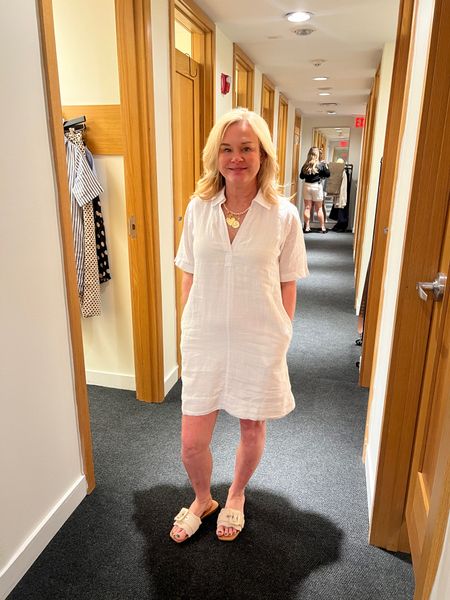 Super comfy, casual linen dress/cover-up. Go from pool and beach to lunch very easily in this cute white linen dress.

#LTKSeasonal #LTKover40 #LTKstyletip
