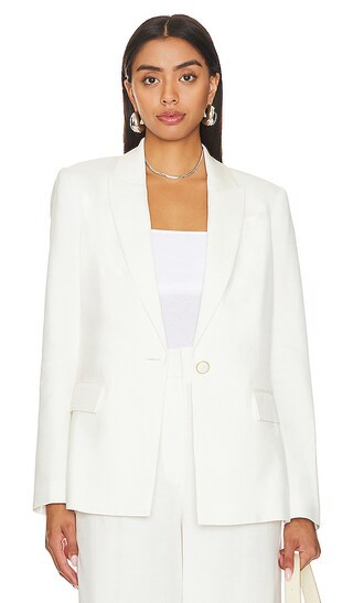 Alexa Twill Blazer in White | Revolve Clothing (Global)