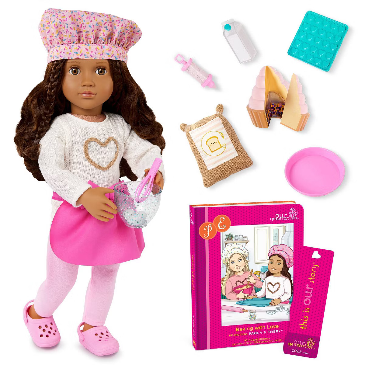 Our Generation Paola Posable 18" Doll with Baking Accessories and Story Book | Target