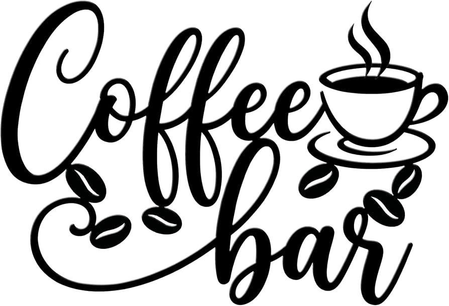 AHYS Coffee Bar Sign Black Metal Wall Decor for Farmhouse Kitchen Office Coffee Station Decoratio... | Amazon (US)