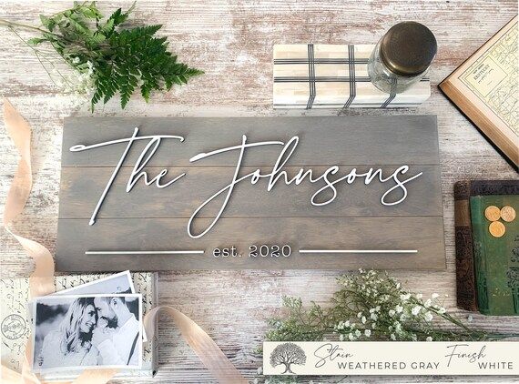 Family Last Name Sign for Personalized Wedding Gift in Pallet | Etsy | Etsy (US)