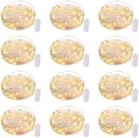 Brightown 12 Pack LED Fairy Lights Battery Operated String Lights - 7ft 20LED Waterproof Silver W... | Amazon (US)