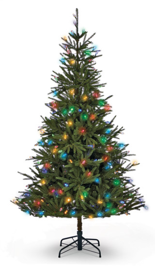 NOMA Pre-Lit Heritage Christmas Tree with Tree Stand, 250 LED Multi-Colour Lights, 6.5-ft | Canadian Tire