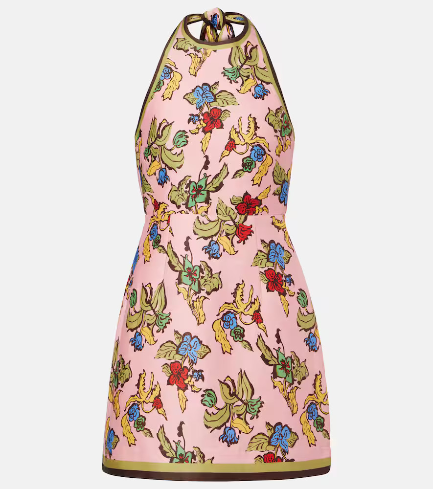AlÃ©mais Floral halterneck linen-blend minidress | Mytheresa (US/CA)