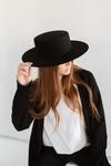 Dahlia Boater - Black | Gigi Pip