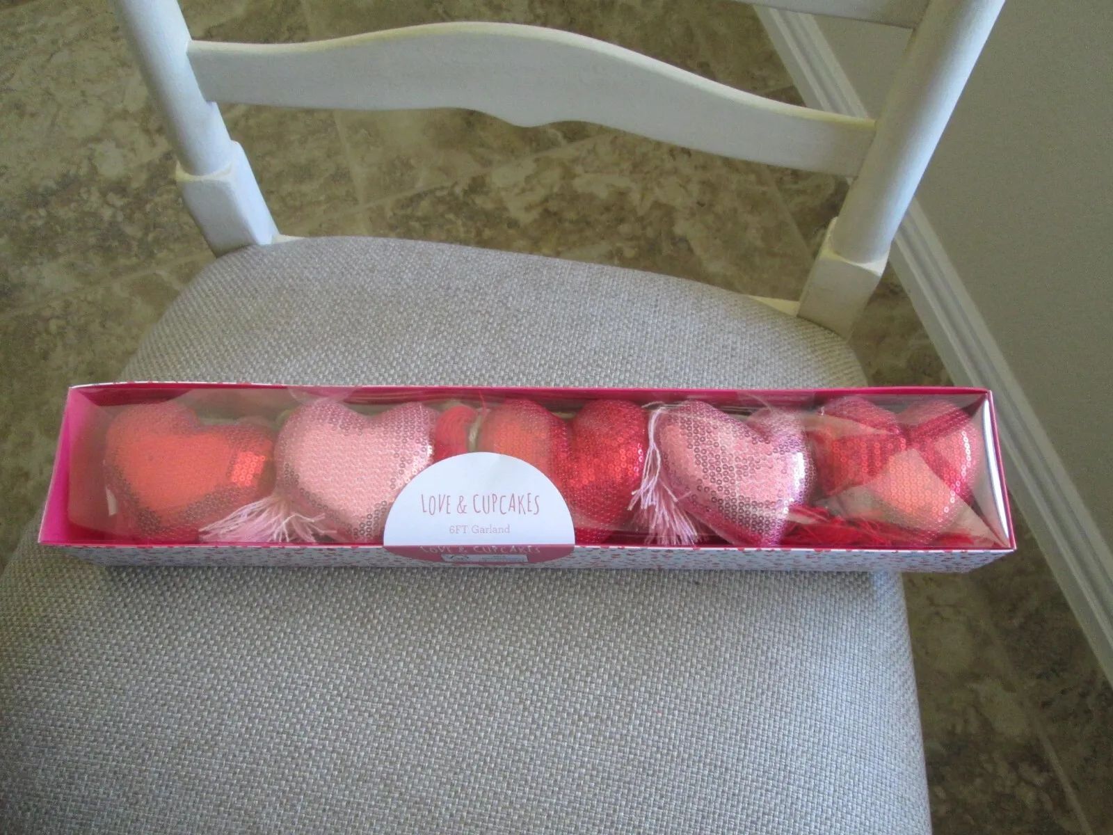 LOVE & CUPCAKES 6ft Red & Pink sequin hearts Garland, NIB | eBay US